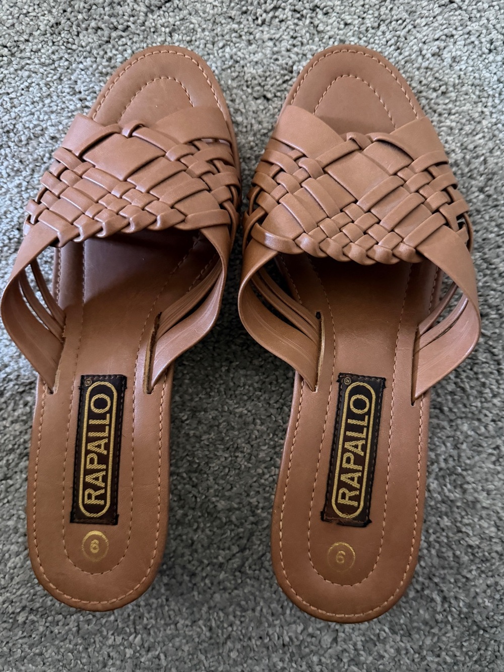 Women's Braided Slide Sandals in Tan